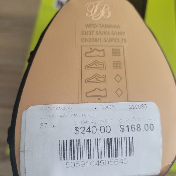 Ted Baker London Taminaa Caged Mesh Peep Toe Heel Bootie Size 37.5 Urban Retro - Picture 2 of 4